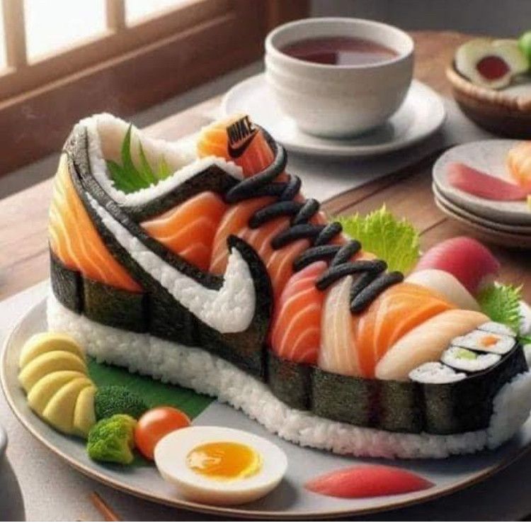Nike shoe made of sushi