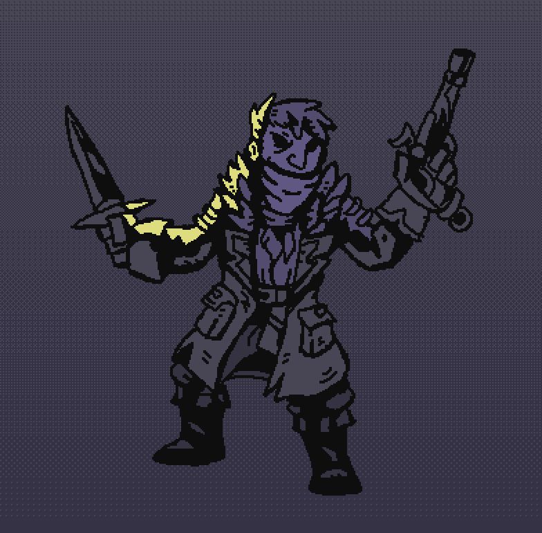 Pixel art of the Highwayman character from Darkest Dungeon.