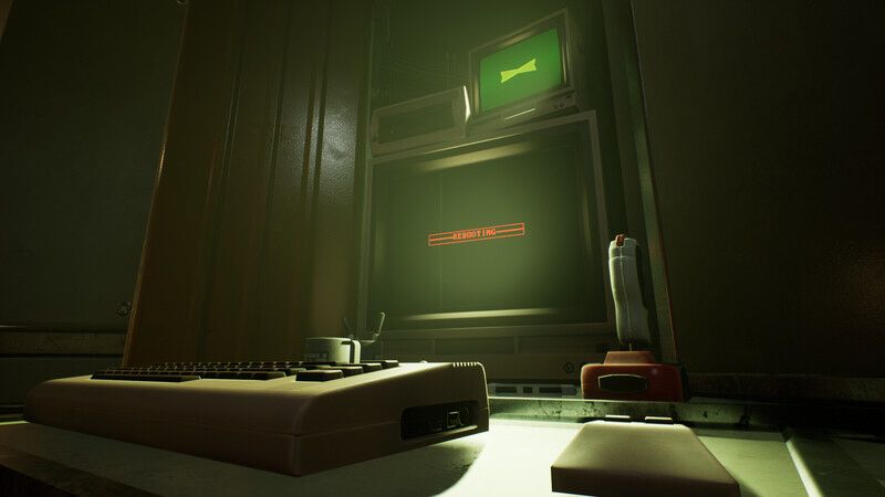 The Super Cubiform terminal with text saying “REBOOTING” from the Super Cubiform announcement trailer.
