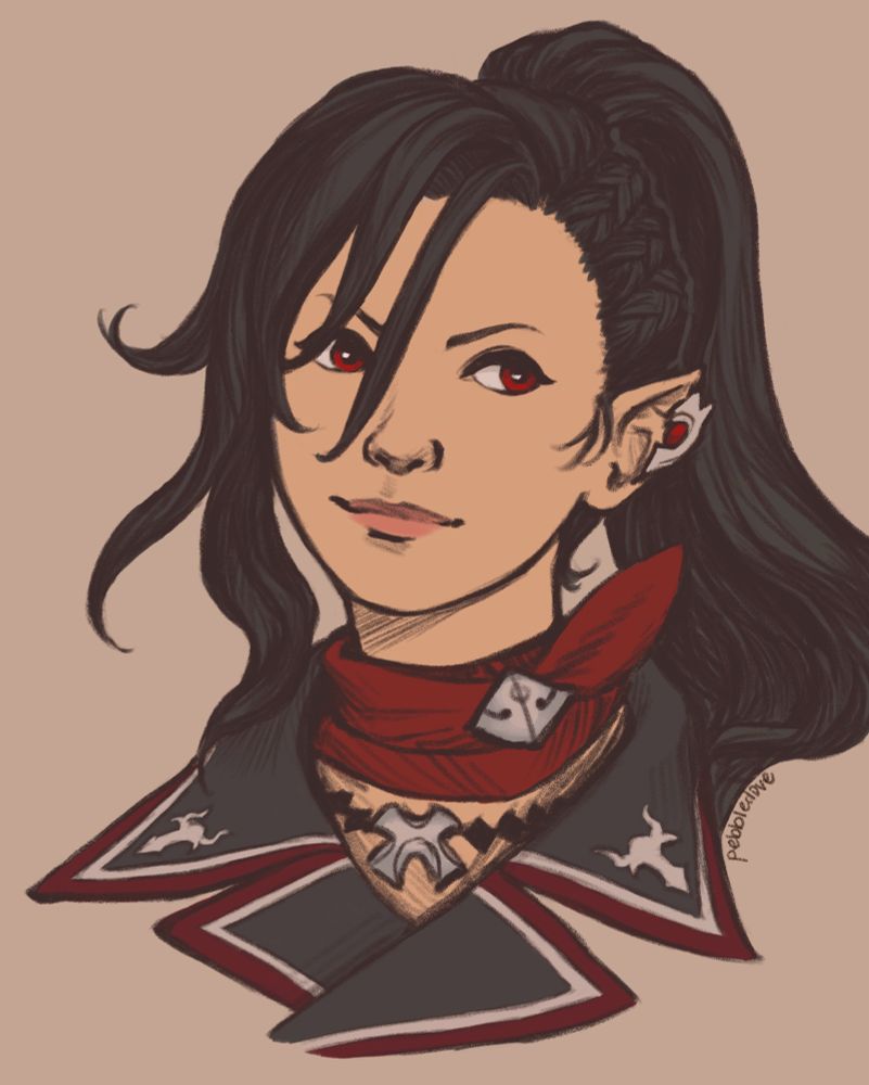 A digital portrait of Hilda from FFXIV 