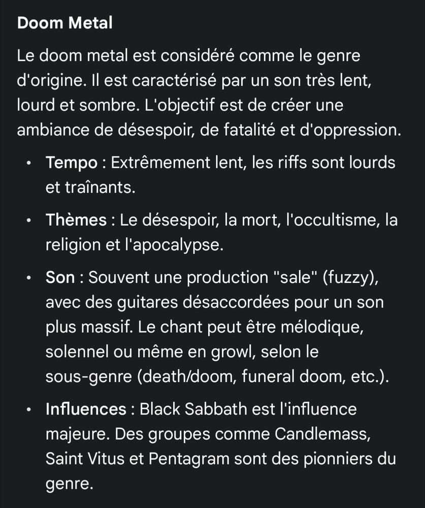 Définition du doom metal