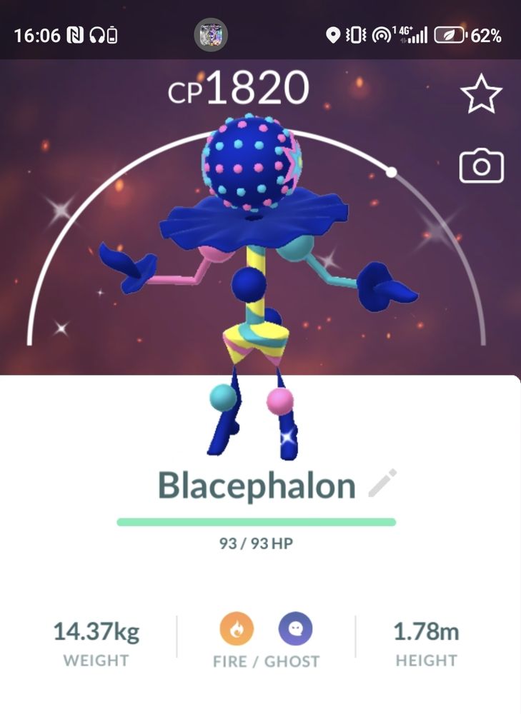 shiny blacephalon caught in pokémon go
