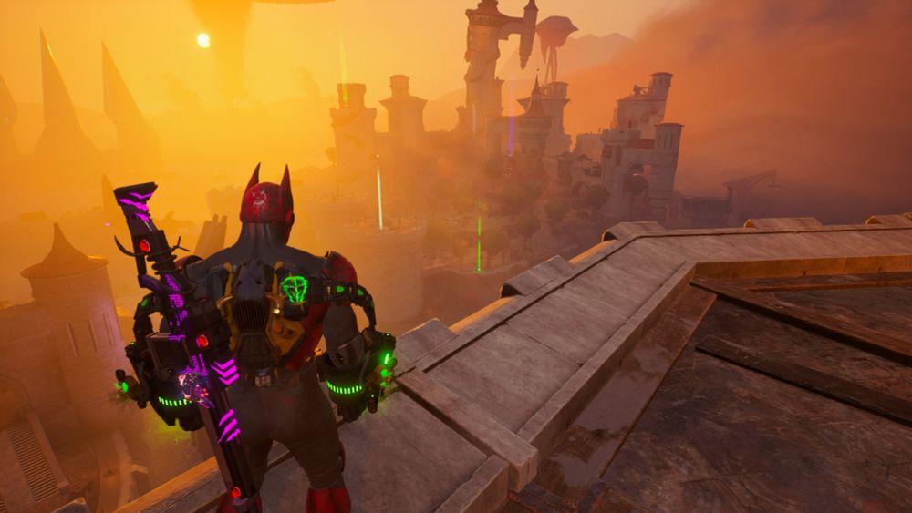 Photo de Deadshot dans Sucide Squad qui regarde une ville médiévale