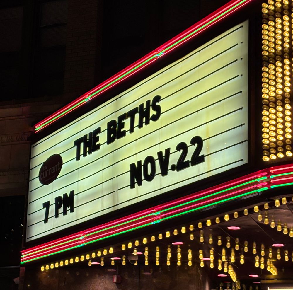 Marquee advertising The Beths 