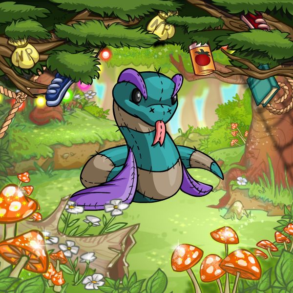 An UC Plushie Hissi sits under the money tree. 