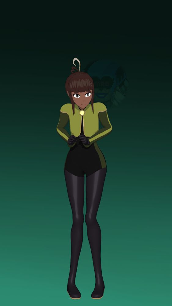 Hippolyta modelling Demeter's pilot uniform