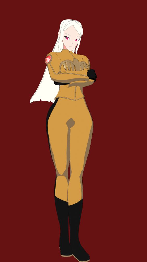 Persephone modelling the Zeus pilot uniform.