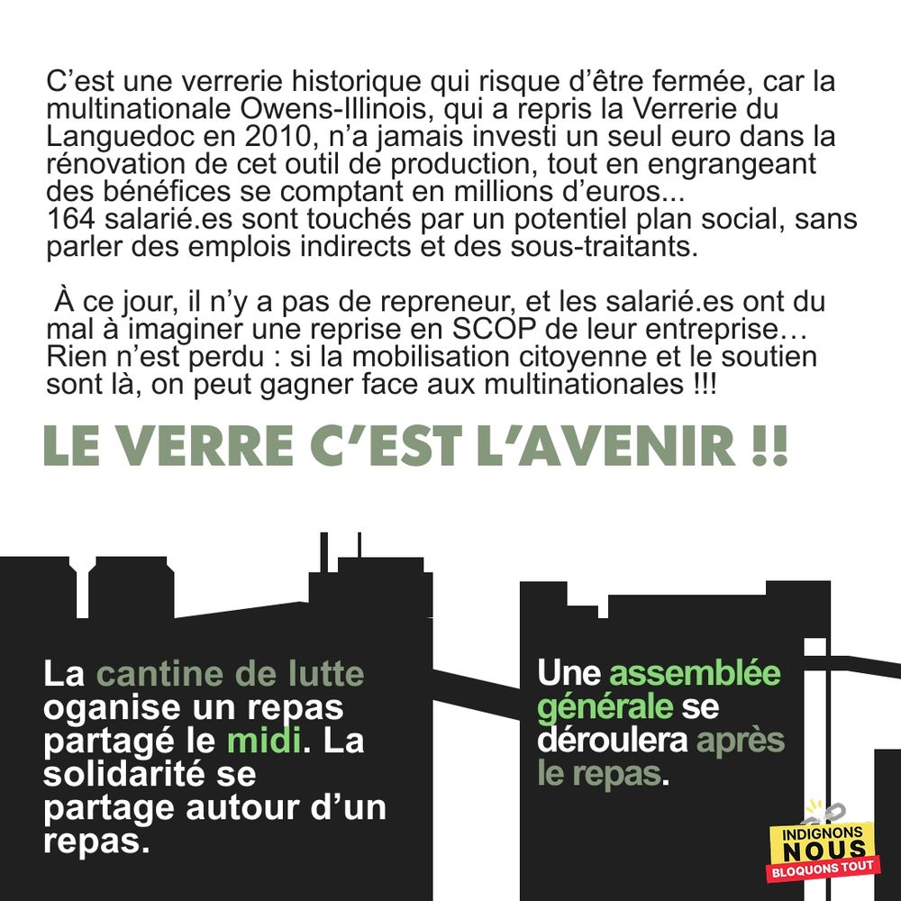Le verre c'est l'avenir !
Repas de la cantine de lutte à midi 
