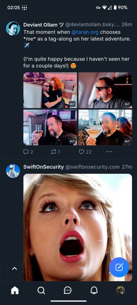 a screenshot of this bleet and the one below it as displayed on my device 