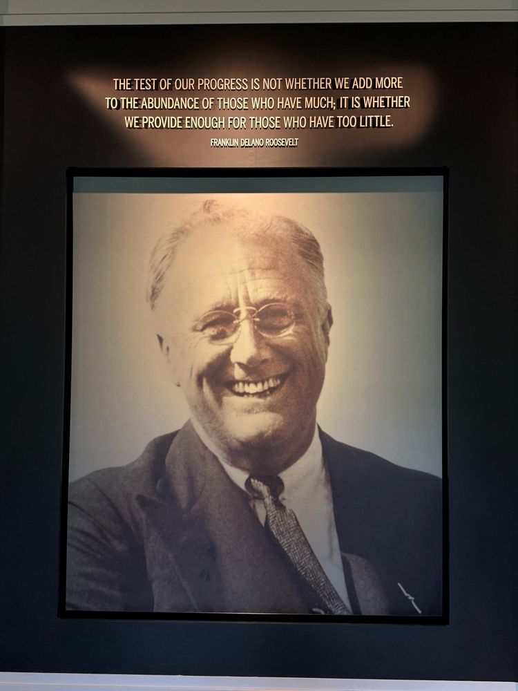 Photo of FDR with quote above. 