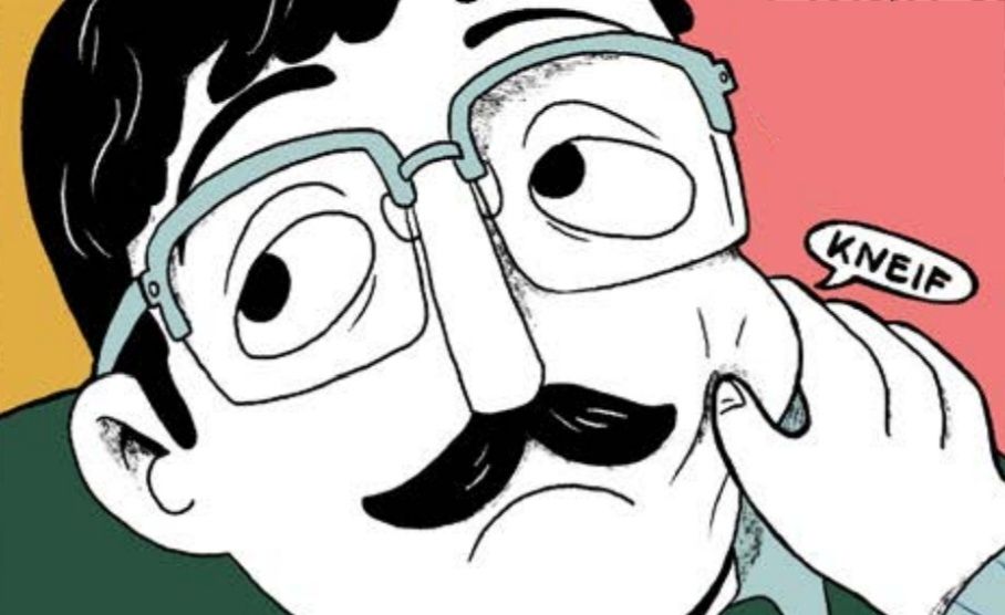 Someone pinches Billy's cheek. He is looking annoyed.