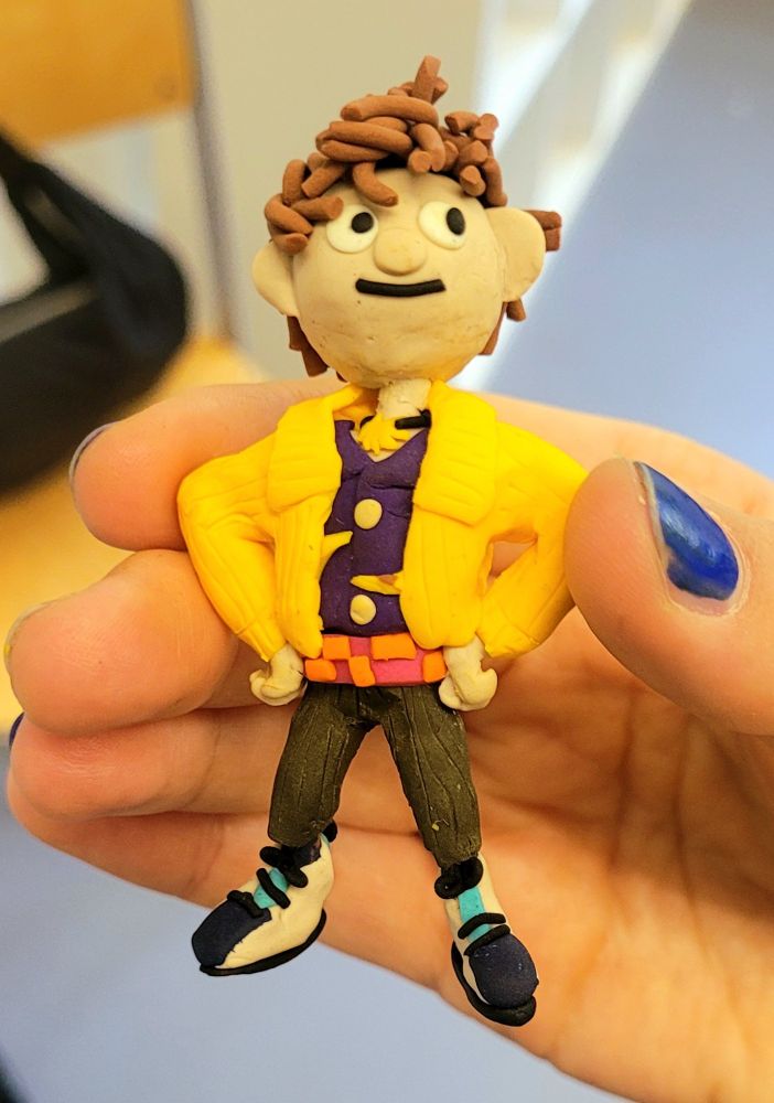A hand sized puppet that looks like me