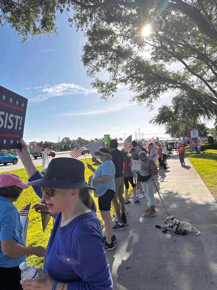 Protestors in Sarasota Florida. 