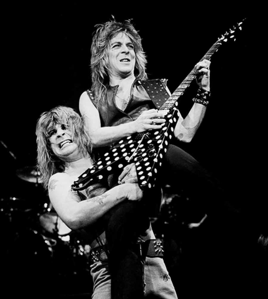 Ozzy Osbourne lifting Randy Rhoads