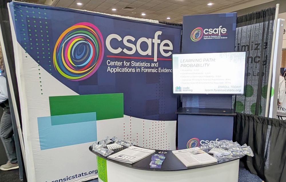 We're back in the #AAFS2025 Exhibit Hall Today!
Stop by Booth 704 and have a quick chat with Anthony. He would love to tell you more about how you can enroll in our new CSAFE Learning Paths.
https://forensicstats.org/aafs2025/