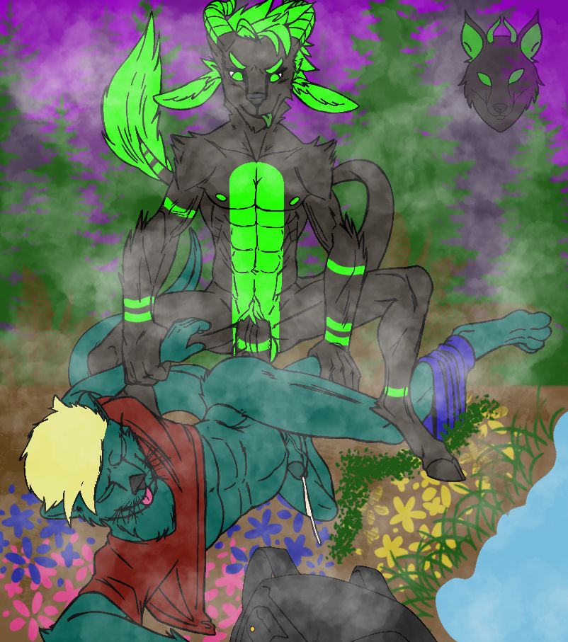Gadget the otter has been over powered by Imp Wolvesbane. They’re in a mystical foggy forest. They’re surrounded by trees and flora.