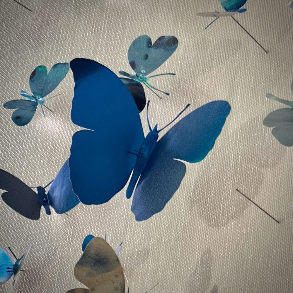 A blue butterfly at the GitHub office in Bellevue