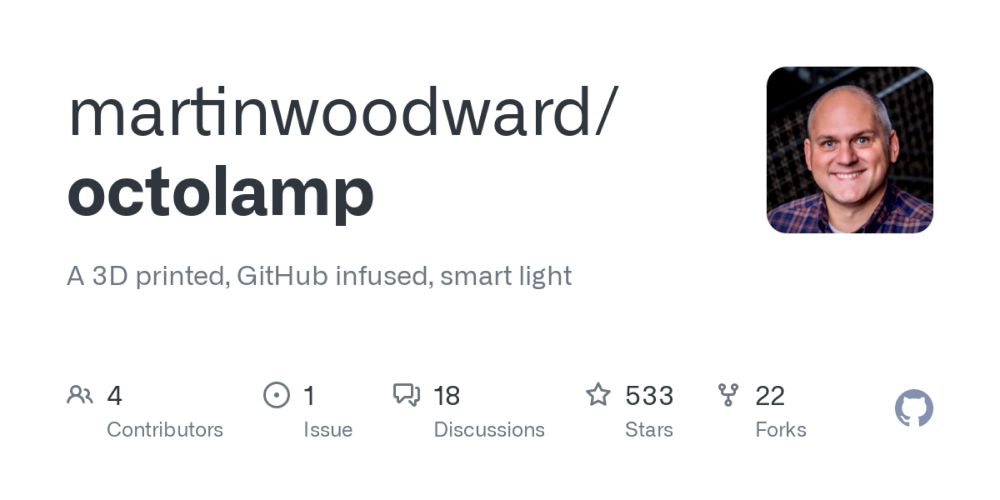 GitHub - martinwoodward/octolamp: A 3D printed, GitHub infused, smart light