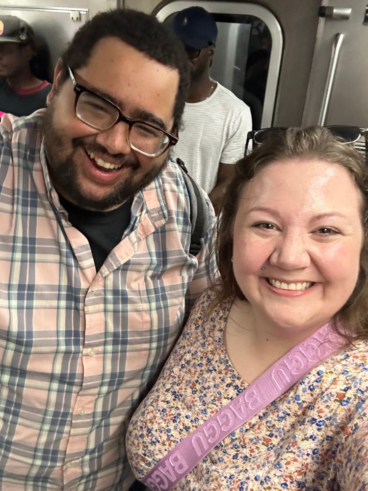 Selfie of Austin and Jazmin on the subway 