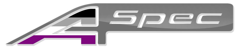 A-spec logo in the style of the Acura logo, but with the colours of the asexual flag.