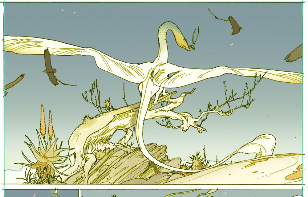 dragon or eel type creature sitting on a tree