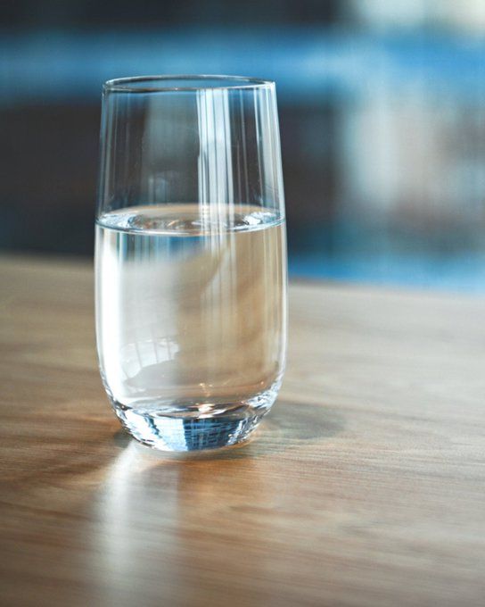Glass of water on a table