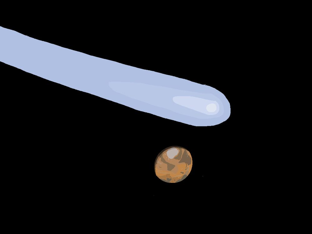 Mars being visited by comet, Siding-Spring