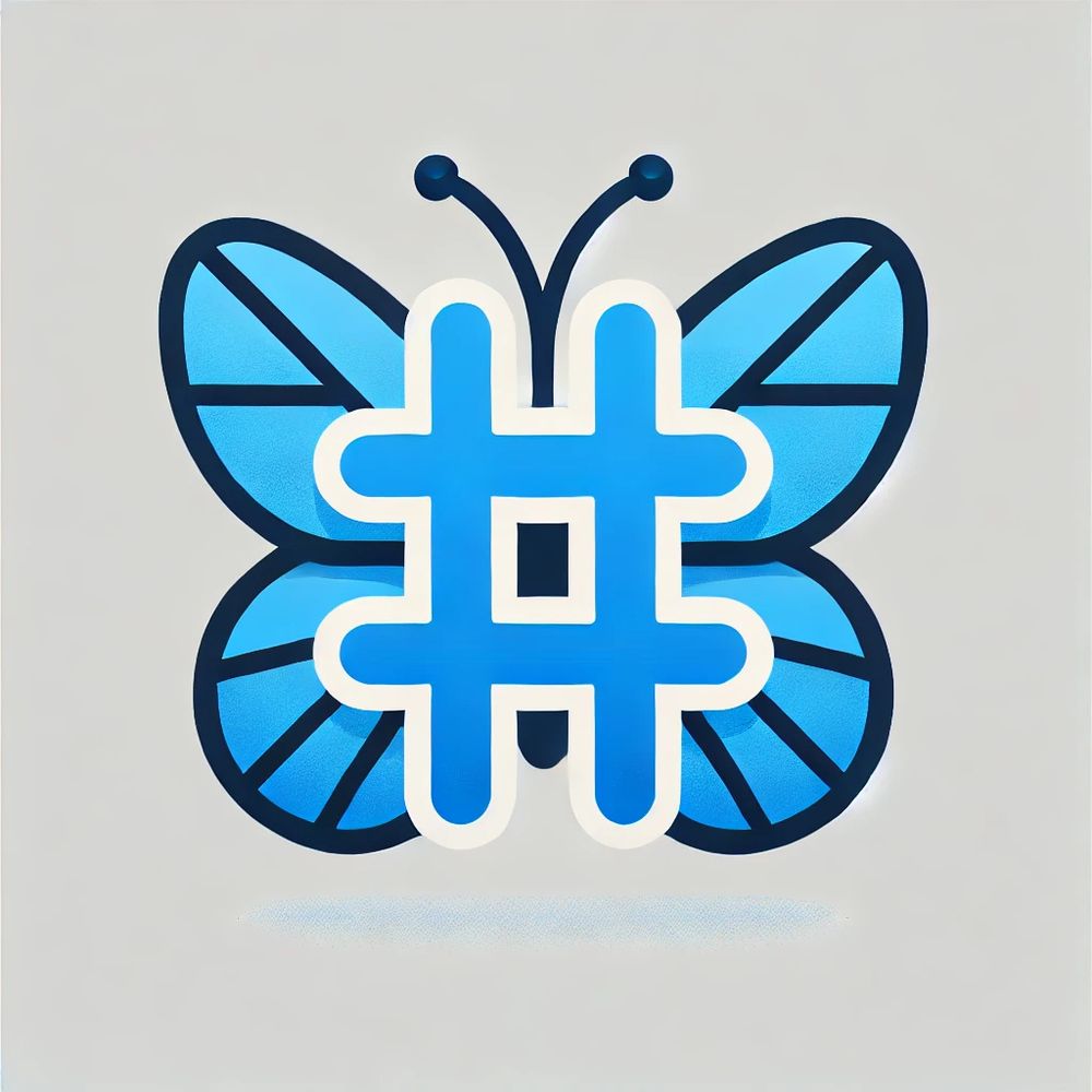 A crude hashfly concept of a # and a 🦋