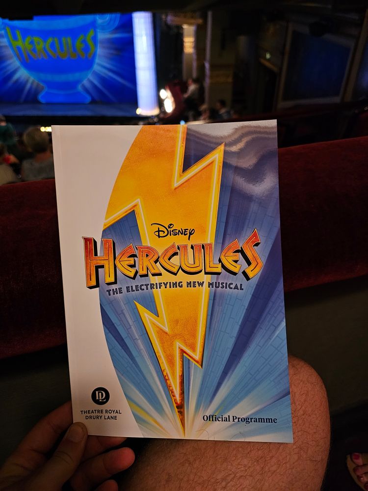 A program for the West End production of Hercules: The Electrifying New Musical