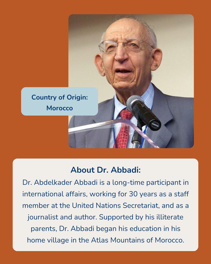Dr. Abdelkader Abbadi, a long-time participant in international affairs, speaking at a podium.