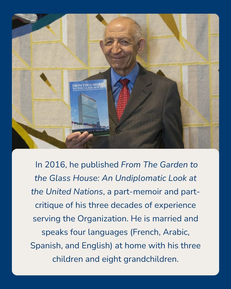 Former UN Secretary-General holding a copy of the book "From The Garden to the Glass House: An Undiplomatic Look at the United Nations" at an event.
