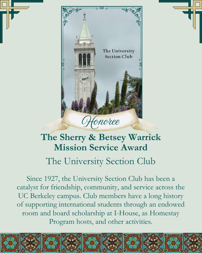 The Betsey and Sherry Warrick Mission Service Award
The University Section Club