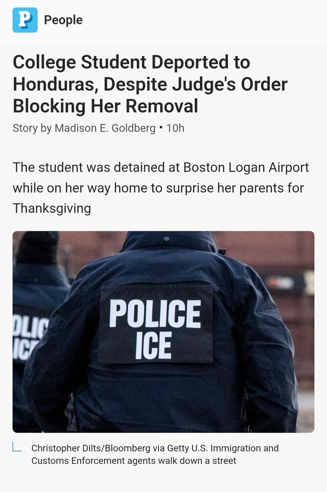 College Student Deported to Honduras, Despite Judge's Order Blocking Her Removal
Story by Madison E. Goldberg • 10h

The student was detained at Boston Logan Airport while on her way home to surprise her parents for Thanksgiving