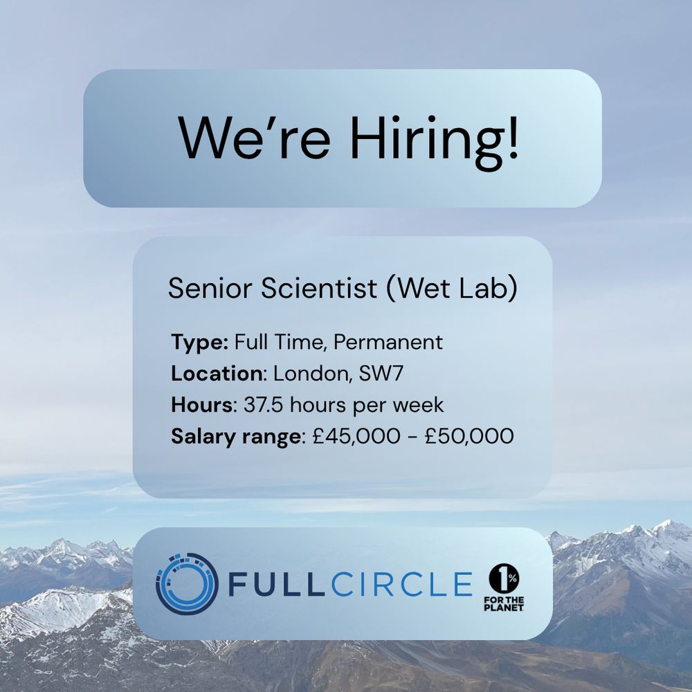 Graphic with description of senior scientist role, Type: Full Time, Permanent, Location: London, SW7, Hours: 37.5 hours per week, Salary range: £45,000 - £50,000