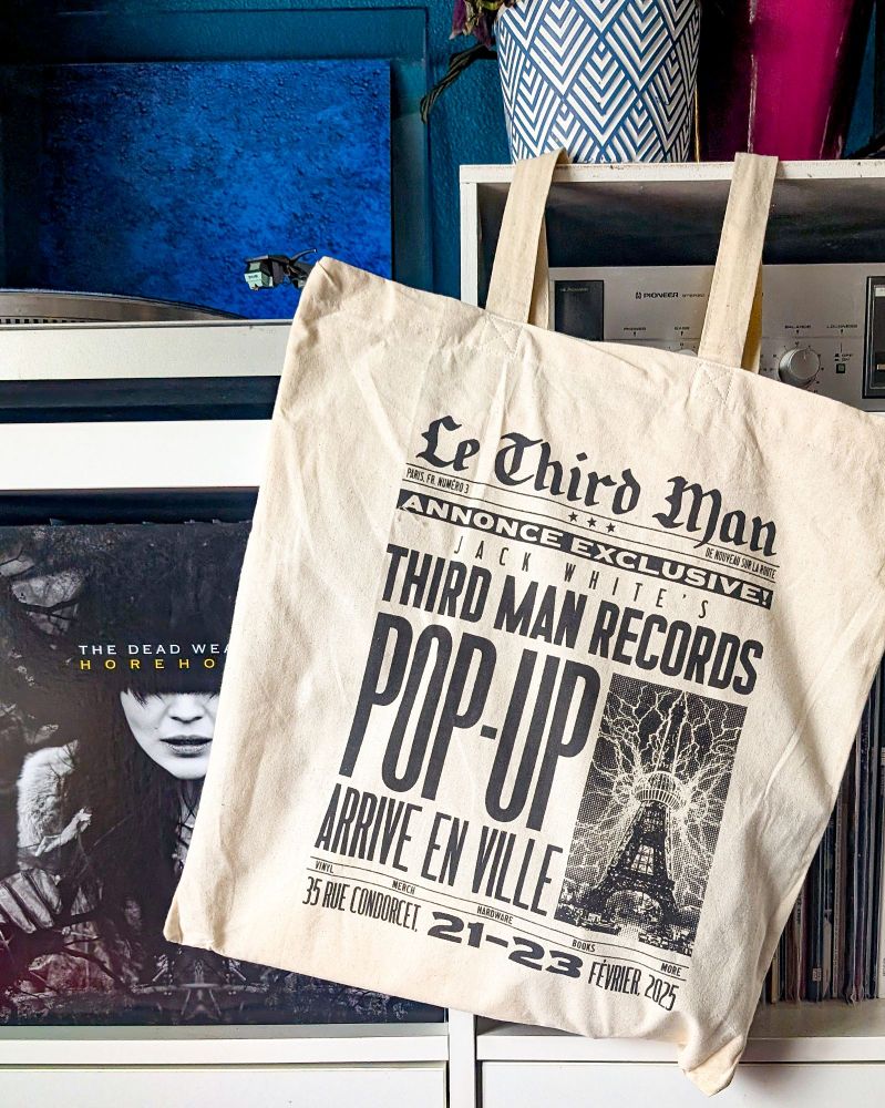 Tote bag from Third Man Records pop-up store in Paris