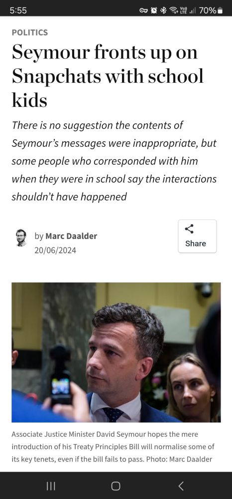 Headline re Seymour frontimg re: snapchatting young teens 