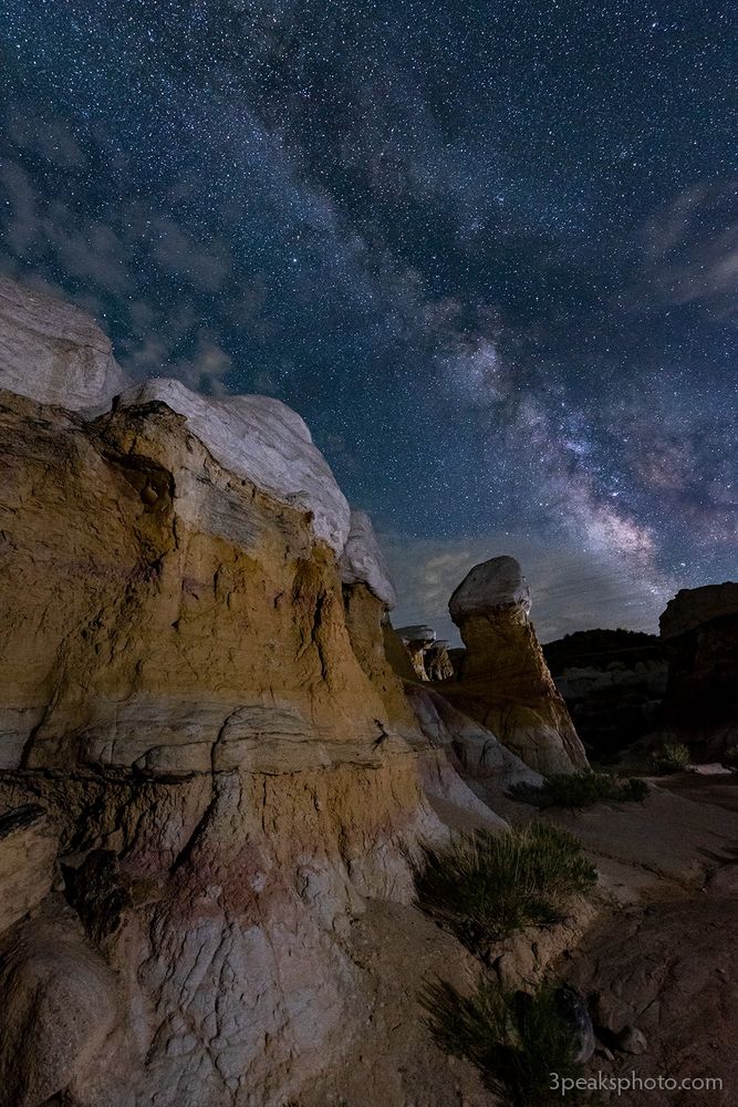 Milky Way and hoodoos at the Paint Mines