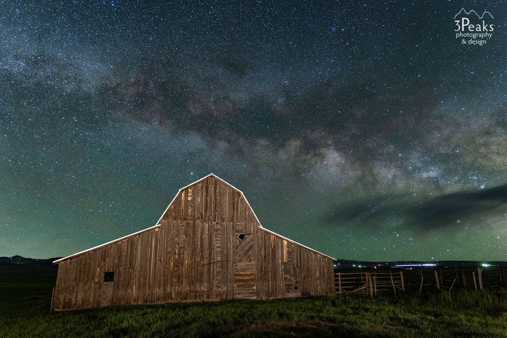 Milky Way and historic barn in Westcliffe, CO.