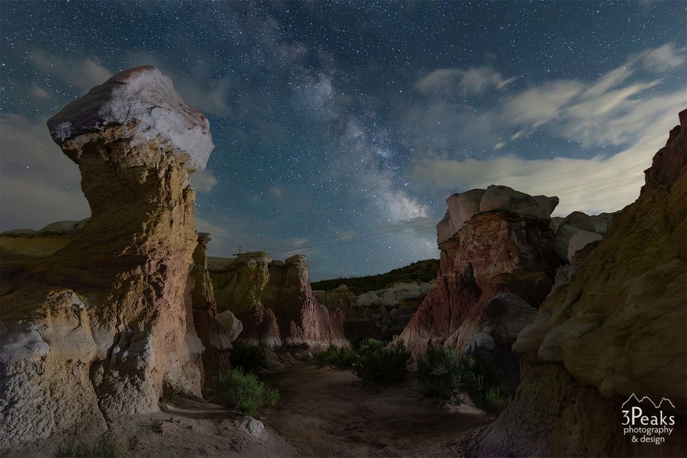 Hoodoos and Milky Way at the Paint Mines.