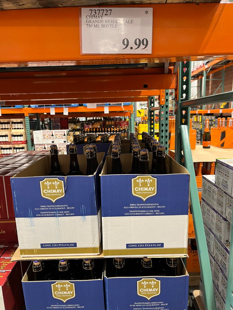Chimay brewery’s Grand Reserve going for a sing at Costco.