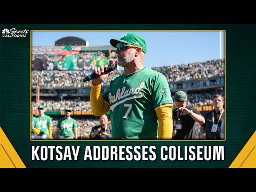 Mark Kotsay addresses Coliseum crowd following A's final game in Oakland | NBC Sports Bay Area