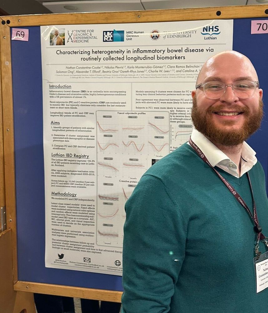 A man (Nathan Constantine-Cooke) standing in front of his poster. 