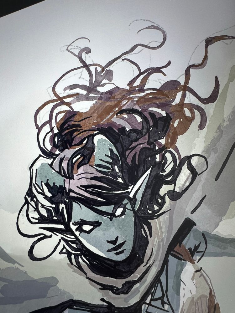 Work in progress. Portrait of a female tiefling rogue.