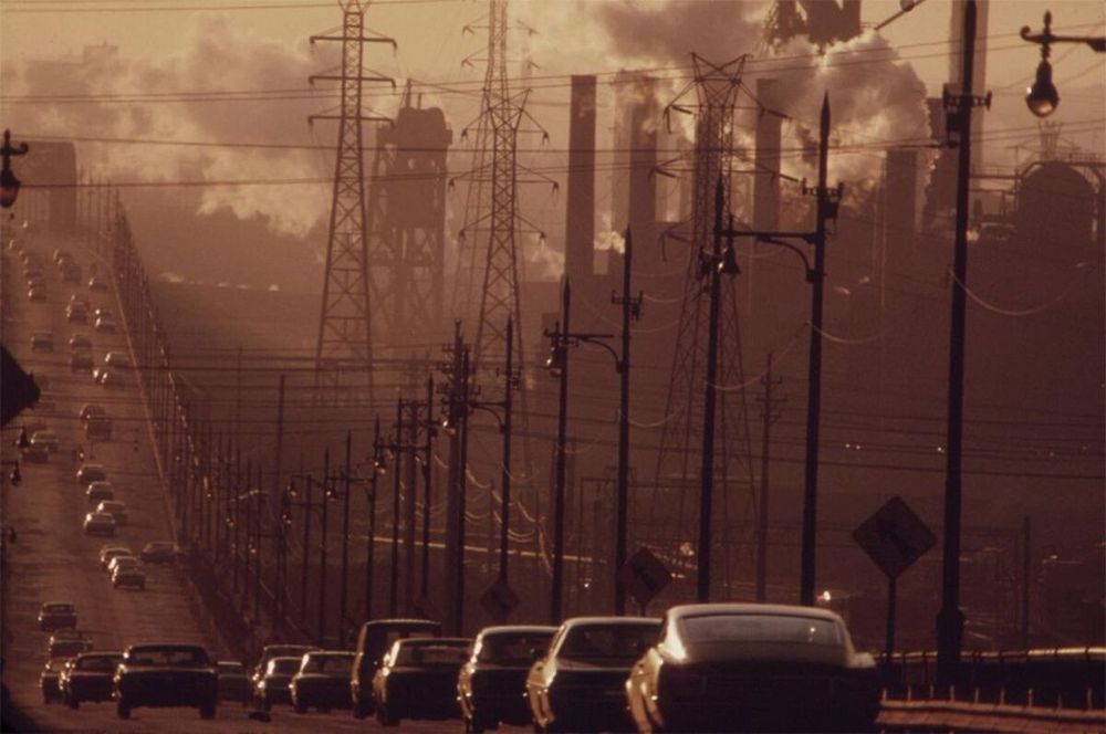 What fresh hell is this? It's Cleveland, obscured by industrial smog in July 1973.Frank J. Aleksandrowicz/NARA