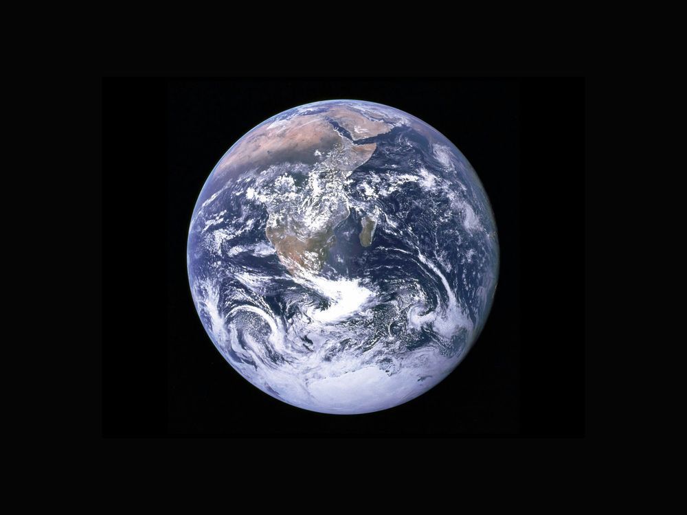 Image of the earth taken from space focusing on the continent of Africa and the south pole
