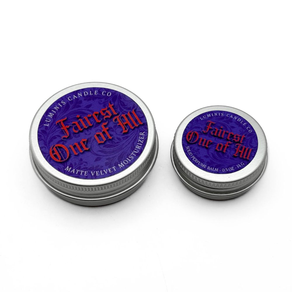 Size comparison between a larger silver tin on the left and a smaller silver tin on the right.