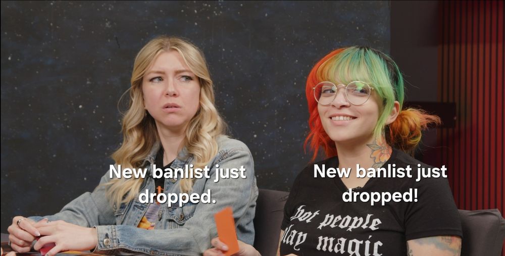 Tori and Lua having very different reactions to a new banlist
