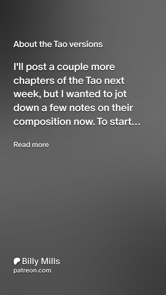 Teaser for Patreon post on the Tao