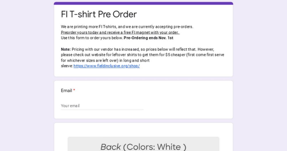 FI T-shirt Pre Order