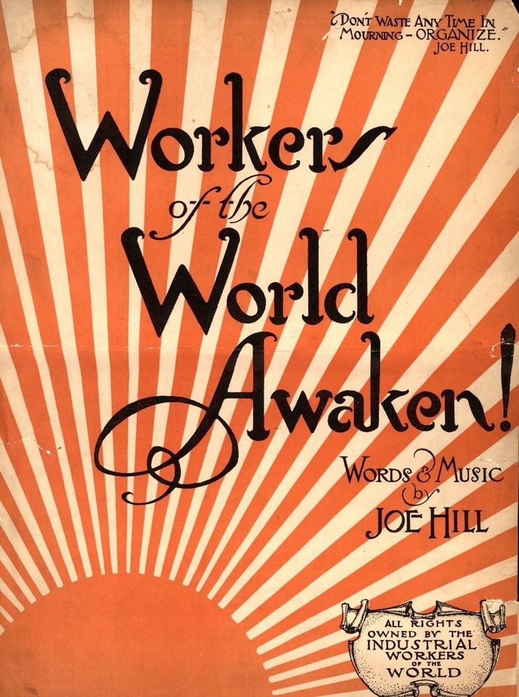 workers of the world awaken

a stylised rising sun.

